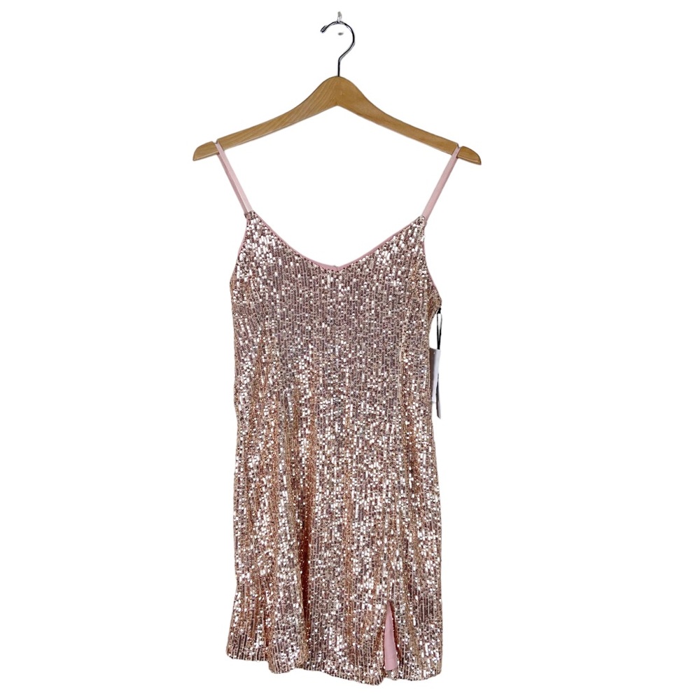 1.STATE Rose Sequin Slip Mini Dress V-Neck Party Cocktail Size 6 NWT - Picture 2 of 11